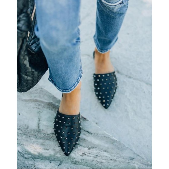 Amina Faux Leather Spiked Mule